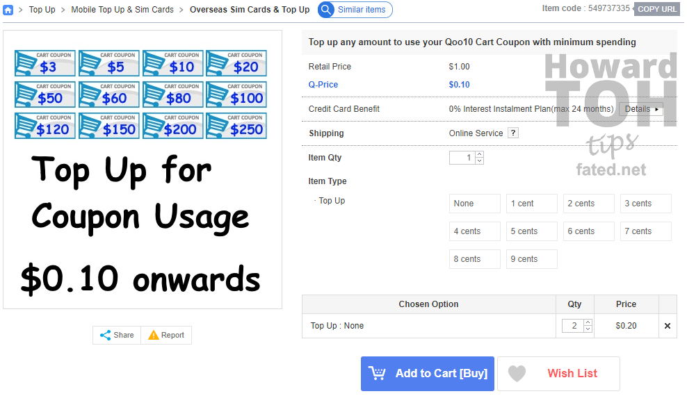 Qoo10 Tip for using cart coupon